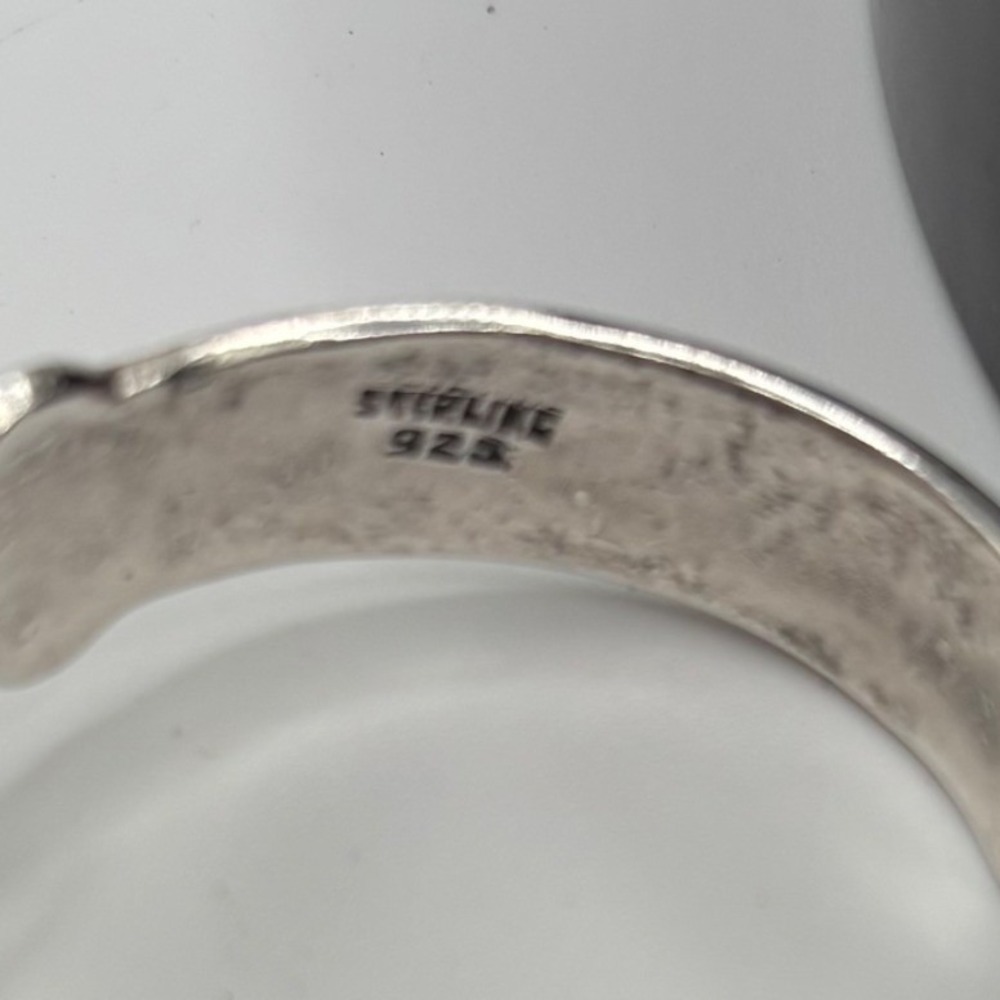 Vintage 1970's Sterling 925 Cuff Bracelet Silver Turquoise Coral Inlay Native - Picture 5 of 7